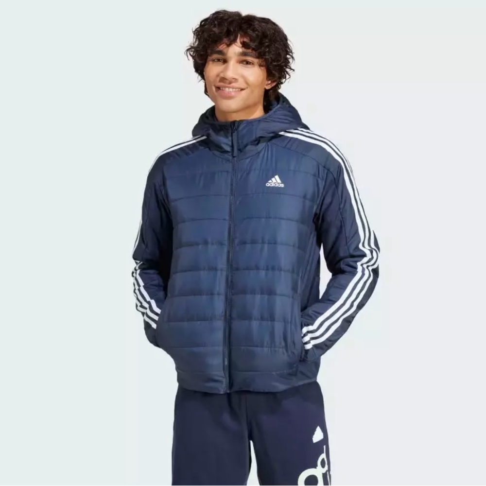 Adidas Essentials 3-stripes Insulated Hooded Hybrid Jacket IS1276 Men's 2XL Blue